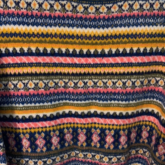 Fair Isle Mockneck Sweater Oyster Multi Color* - Picture 3 of 12